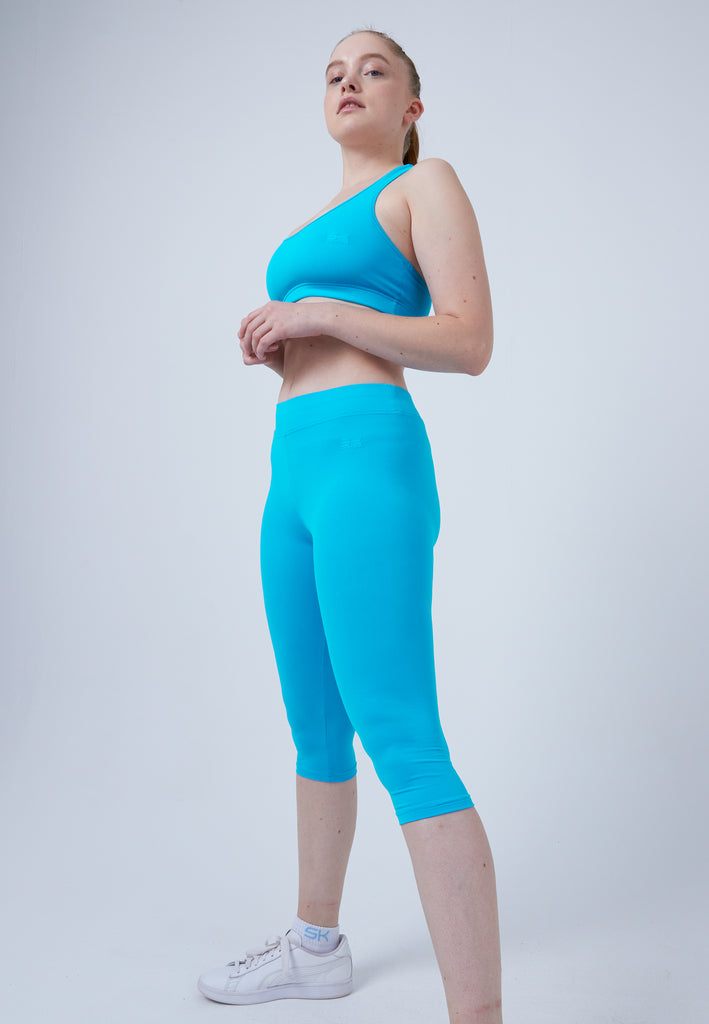 Mädchen & Damen und Gender 3/4 Sport Leggings, türkis von SPORTKIND