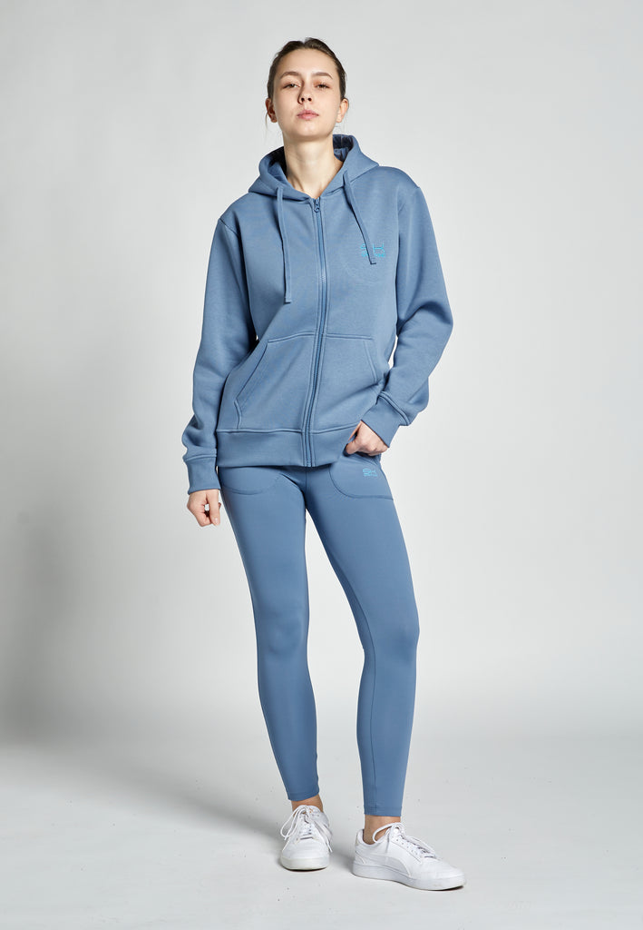 Unisex Kapuzenjacke mit Reißverschluss unisex, grau blau von SPORTKIND