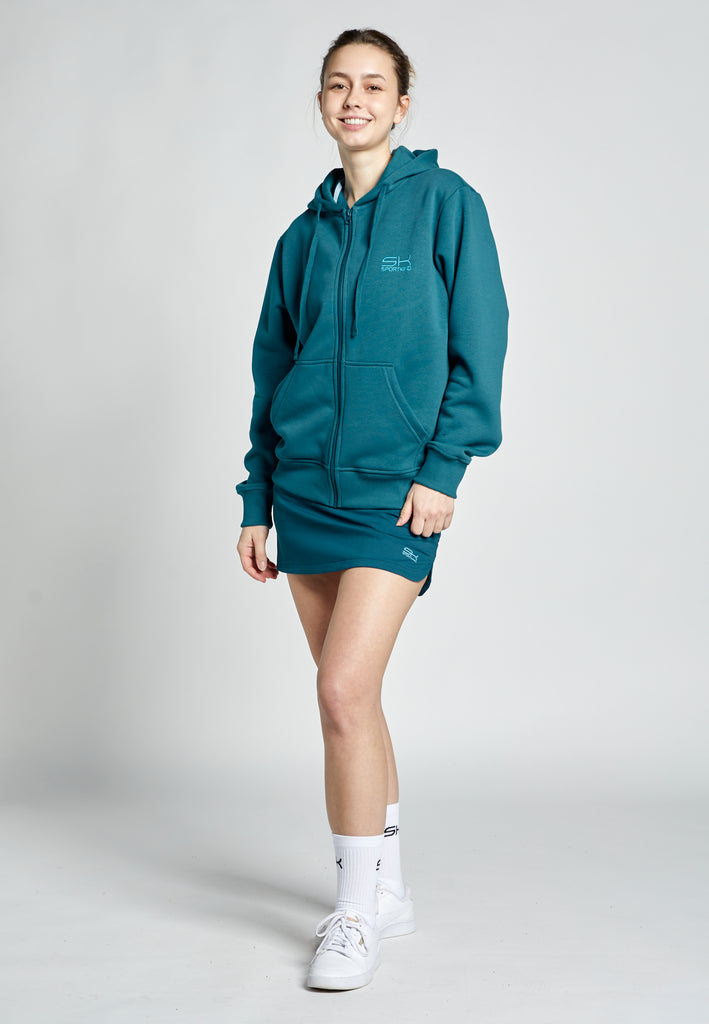 Unisex Kapuzenjacke mit Reißverschluss unisex, petrol grün von SPORTKIND