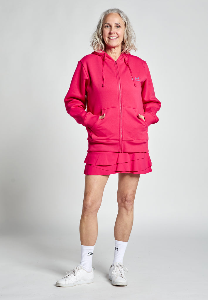 Unisex Kapuzenjacke mit Reißverschluss unisex, pink von SPORTKIND