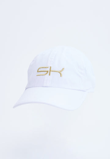 Unisex und Gender Tennis Cap, weiß/gold von SPORTKIND