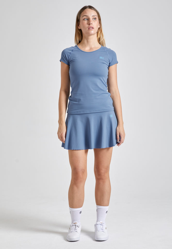 Mädchen & Damen Tennis Capsleeve T-Shirt, grau blau von SPORTKIND