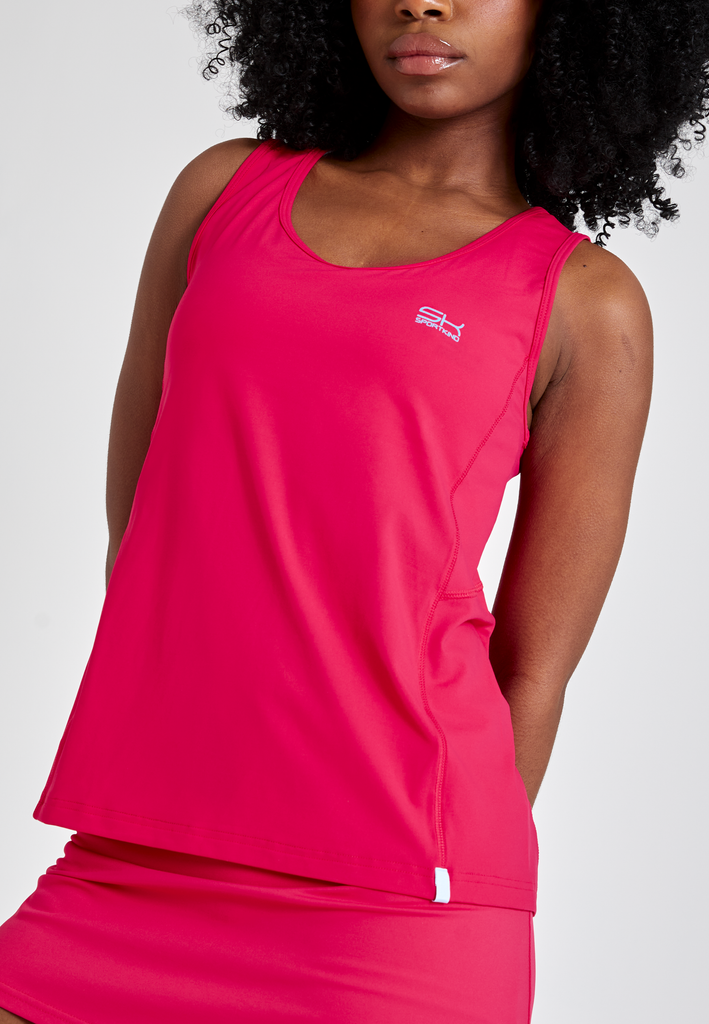 Mädchen & Damen Tennis Loose Fit Tanktop Basic, pink von SPORTKIND