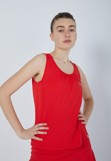 Mädchen & Damen und Gender Tennis Loose Fit Tanktop, rot von SPORTKIND