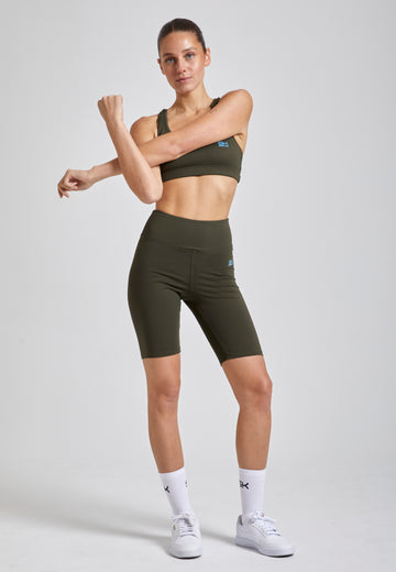 Mädchen & Damen Tennis Short Tights / Radlerhose, khaki von SPORTKIND