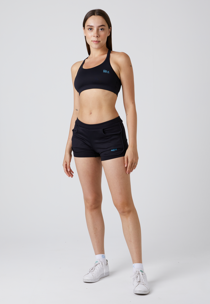 Mädchen & Damen und Gender Tennis Shorts 2-in-1, schwarz von SPORTKIND