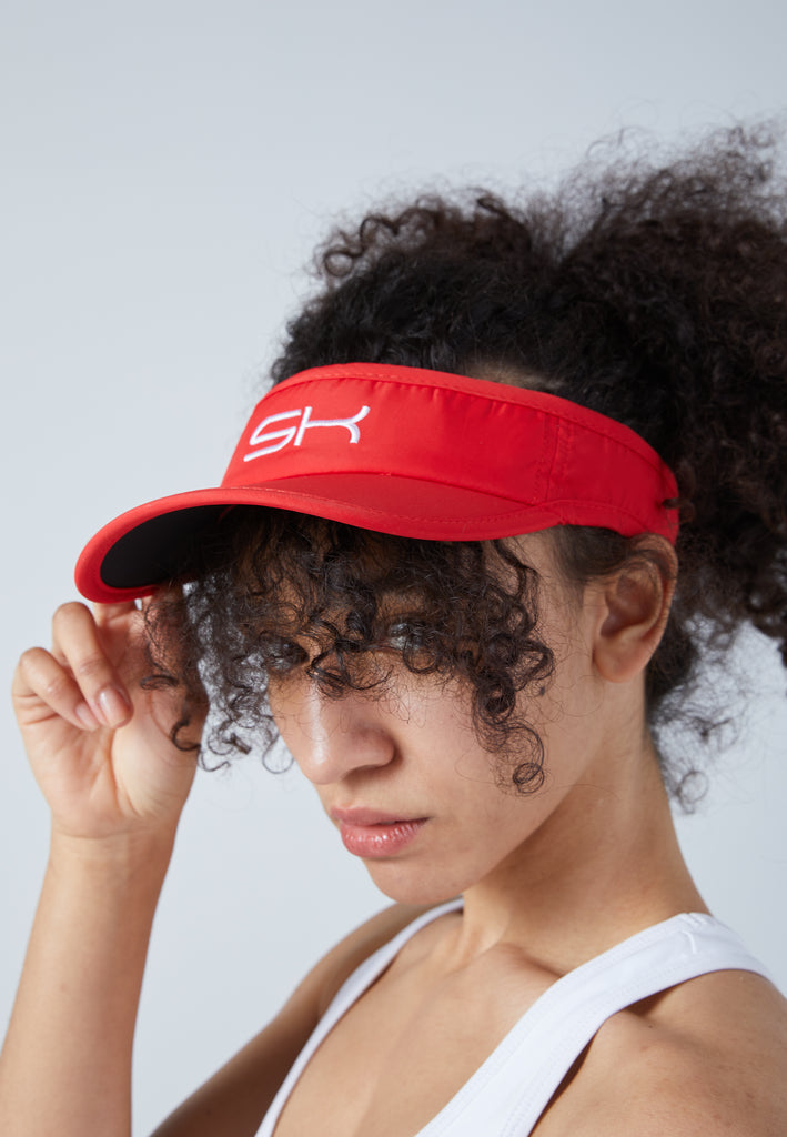 Unisex und Gender Tennis Sun Visor, rot von SPORTKIND