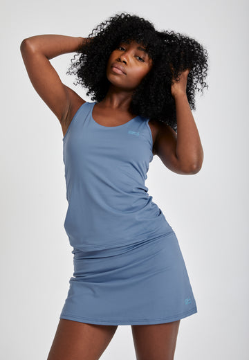 Mädchen & Damen Tennis Tanktop, grau blau von SPORTKIND