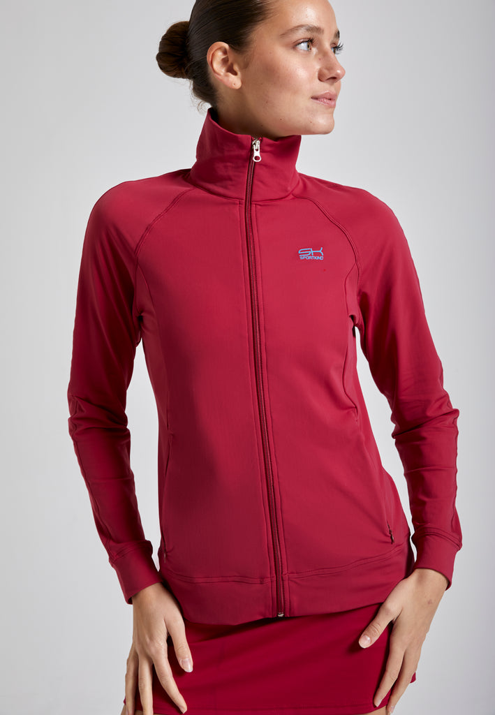 Mädchen & Damen Tennis Trainingsjacke, bordeaux rot von SPORTKIND