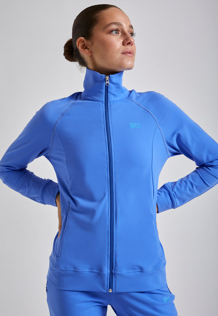 Mädchen & Damen Tennis Trainingsjacke, kornblumen blau von SPORTKIND