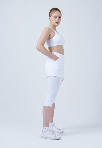 Mädchen & Damen und Gender 2-in-1 Tennisrock mit Leggings / Skapri, weiß von SPORTKIND