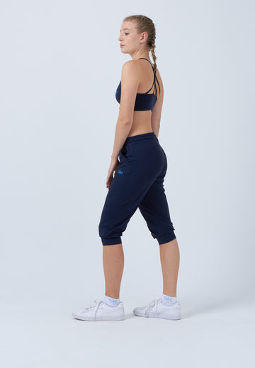 Mädchen & Damen und Gender Tennis Caprihose mit Taschen, navy blau von SPORTKIND