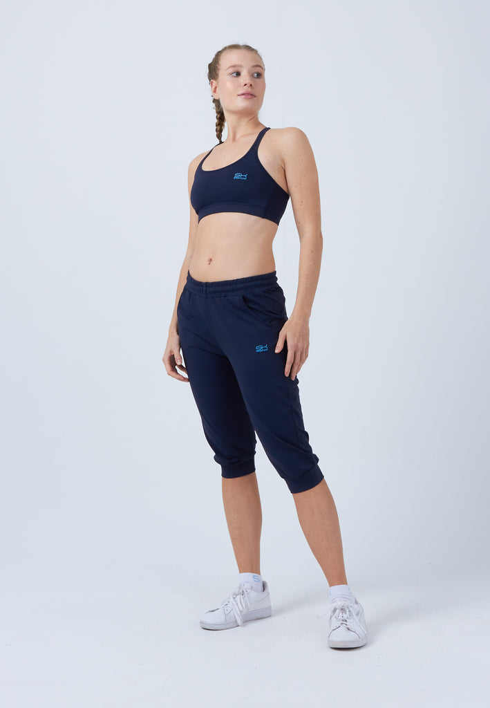 Mädchen & Damen und Gender Tennis Caprihose mit Taschen, navy blau von SPORTKIND