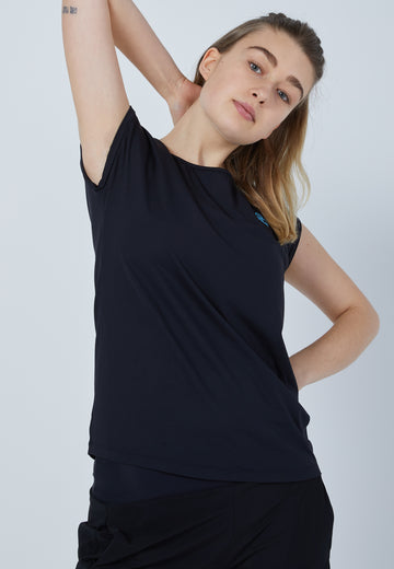 Mädchen & Damen und Gender Tennis Loose Fit Shirt, schwarz von SPORTKIND