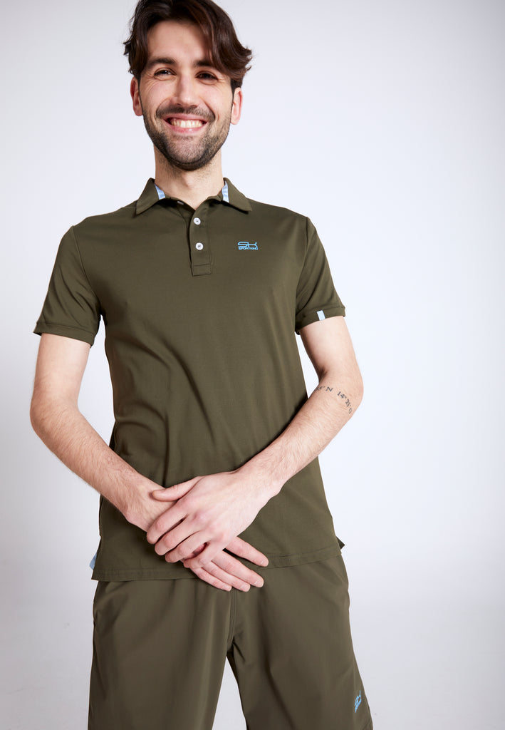 Jungen & Herren und Gender Tennis Poloshirt Herren & Jungen, khaki von SPORTKIND