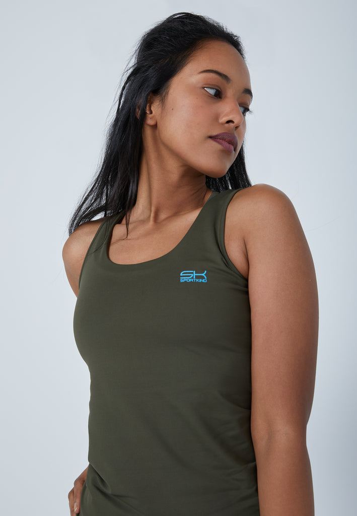 Mädchen & Damen und Gender Tennis Tanktop, khaki von SPORTKIND