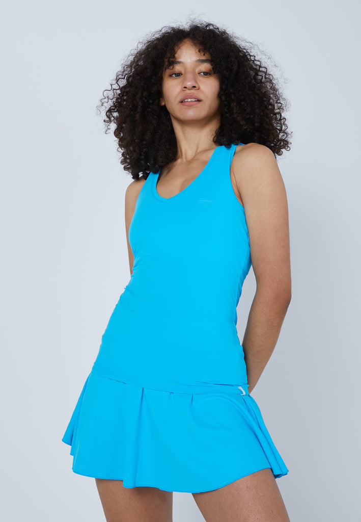 Mädchen & Damen und Gender Tennis Tanktop V-Neck, türkis von SPORTKIND